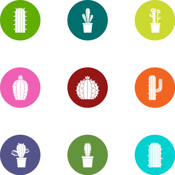 荆棘图标设置平坦样式图片下载