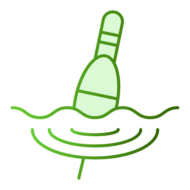 处理平面图标bobber绿色图标在时尚图片下载