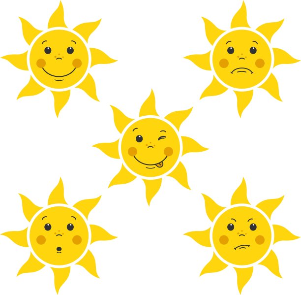 有趣的卡通太阳小脸图片下载