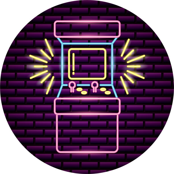 街机游戏机霓虹视频游戏图片下载