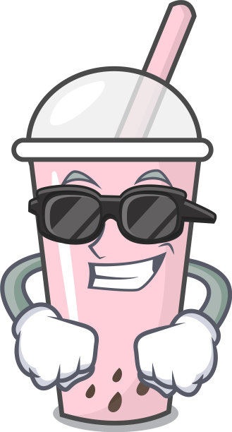 超级酷的覆盆子泡泡茶人物卡通图片下载