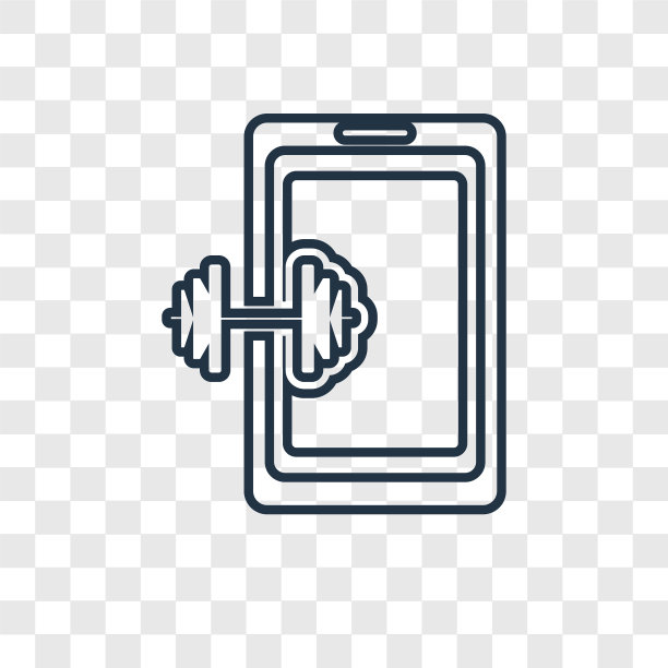 手机概念线性图标隔离透明图片下载