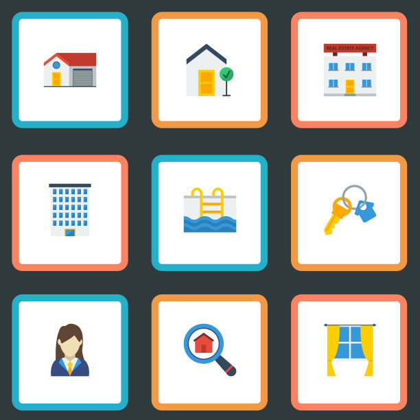 平面图标、窗扇、房子、游泳等图片下载