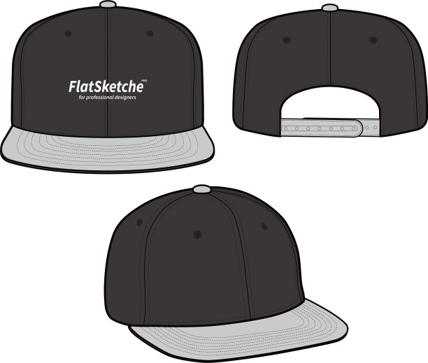 Snapback帽时尚扁平模型设计图片下载