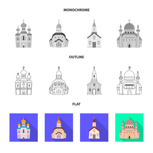 邪教和寺庙标志设置图片下载
