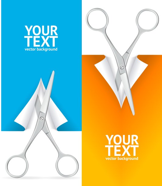 剪刀旗帜垂直设置图片下载