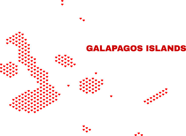 加拉帕戈斯群岛地图-可爱的心的马赛克图片下载