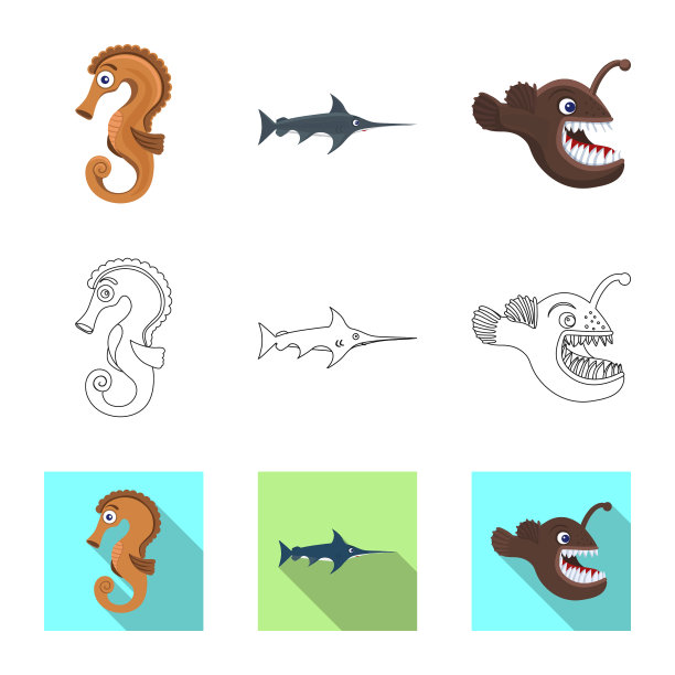 海洋和动物图标图片下载