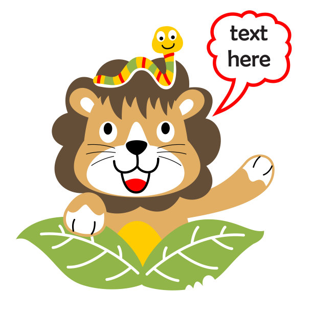 狮子和小朋友卡通图片下载