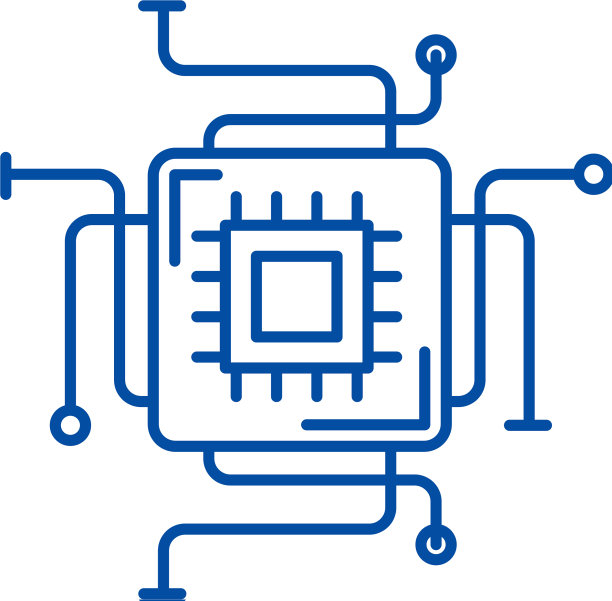 计算机处理器线图标概念计算机图片下载