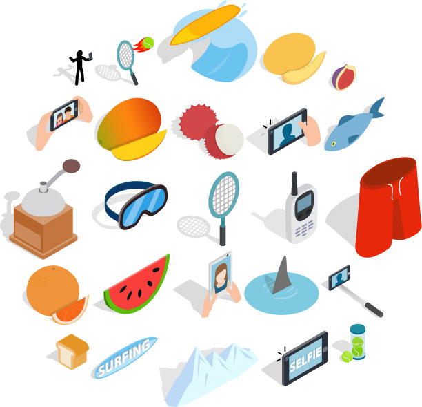 有力的图标设置等距样式图片下载