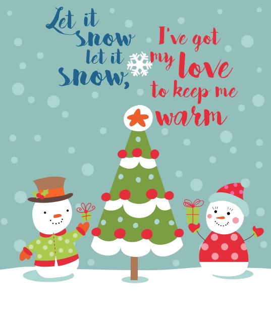 一对可爱的雪人图片下载