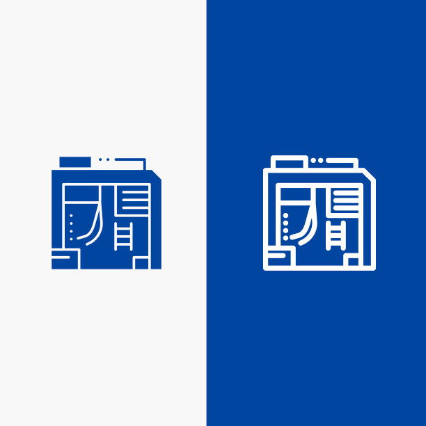 Atx机箱计算机线和字形固体图标图片下载