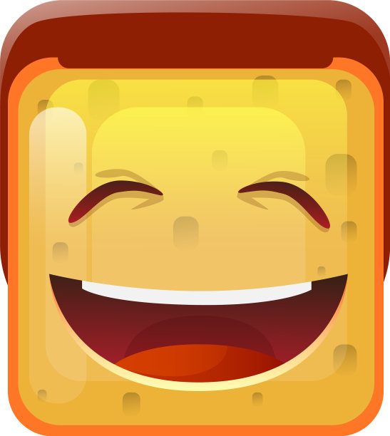 微笑表情脸与张开的嘴积极图片下载