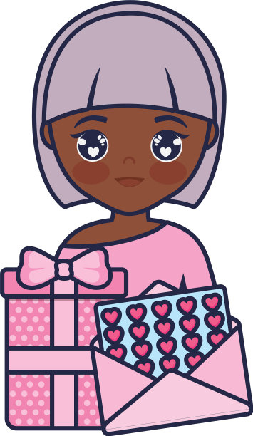 可爱的小女孩和礼物图片下载