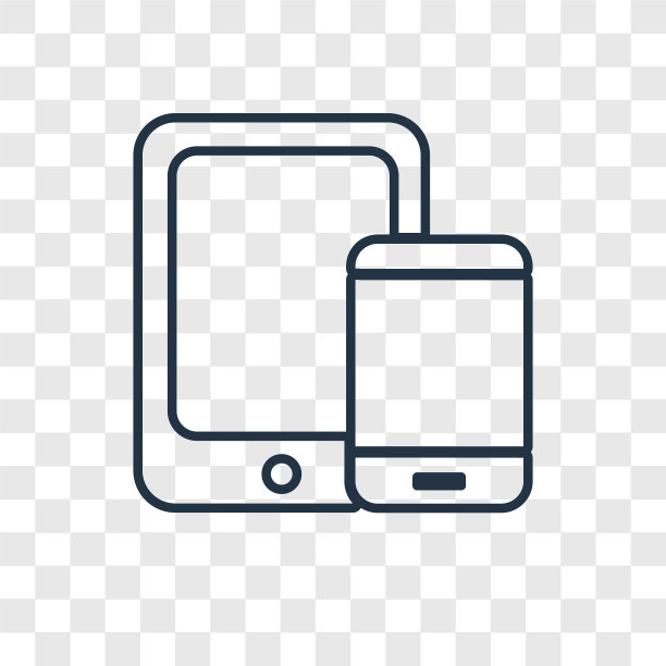 响应式概念线性图标隔离上图片下载