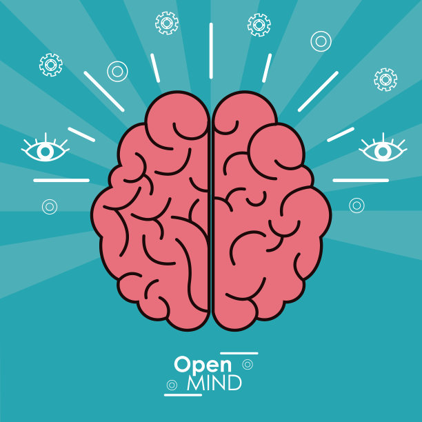 开放思维的人脑概念设计图片下载