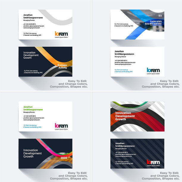 名片模板色彩鲜艳柔和图片下载