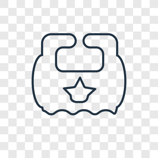 Bib概念线性图标隔离透明图片下载