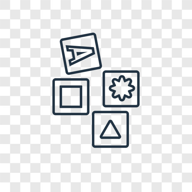 立方体概念线性图标隔离透明图片下载