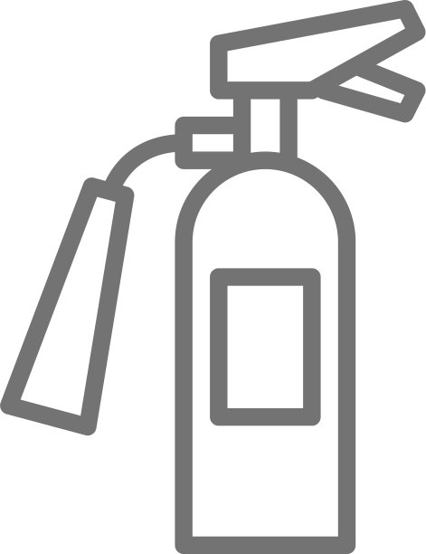 消防员设备灭火器线性图标图片下载