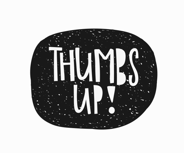 为t恤贴纸上的文字竖起大拇指图片下载