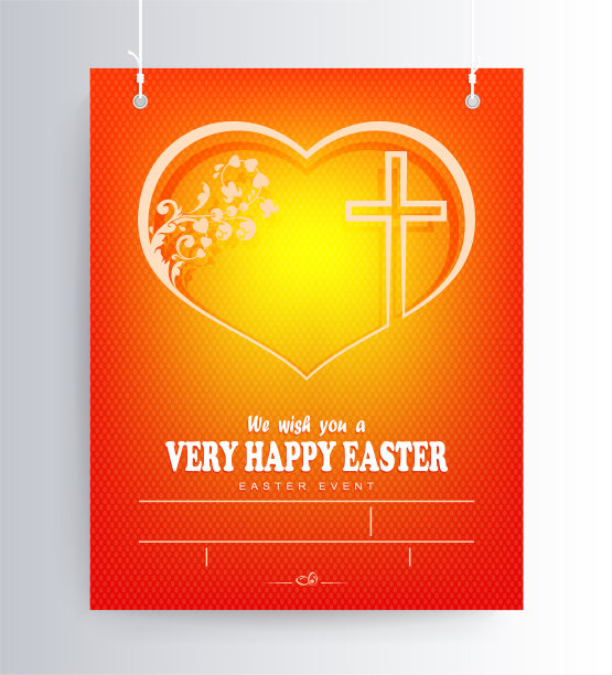 用复活节橙色的剪影构图图片下载