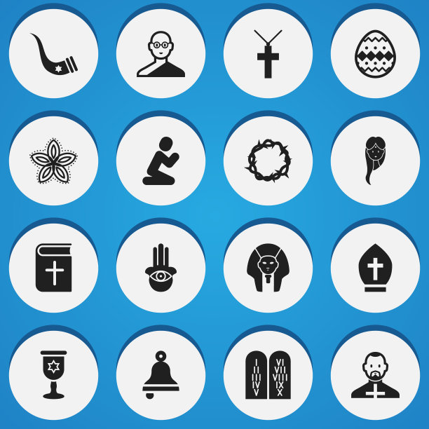 一组16可编辑达因图标包括符号图片下载