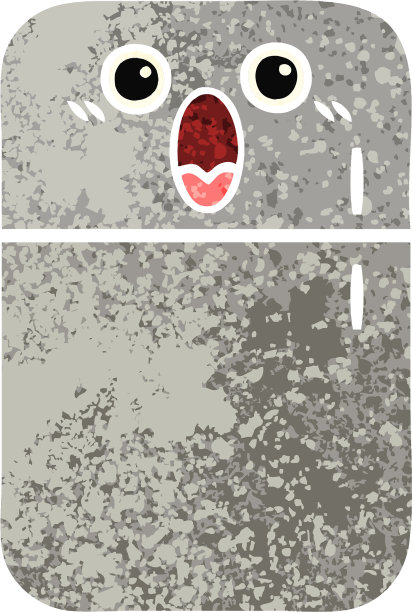 复古风格的卡通冰箱冰柜图片下载