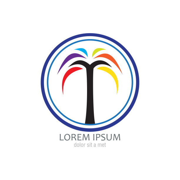 色彩斑斓的棕榈树图片下载