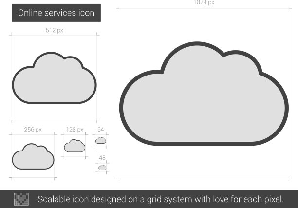 在线服务线性图标图片下载
