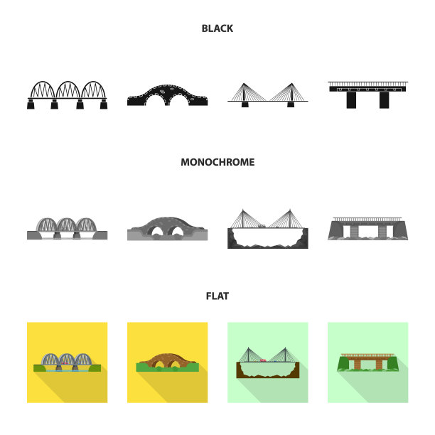 孤立对象的连接和设计图标集图片下载