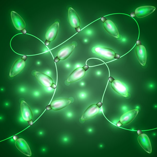 绿色发光圣诞灯装饰可以图片下载