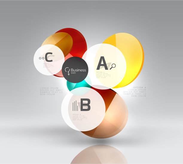 在3d空间中带有文本的闪亮圆图片下载