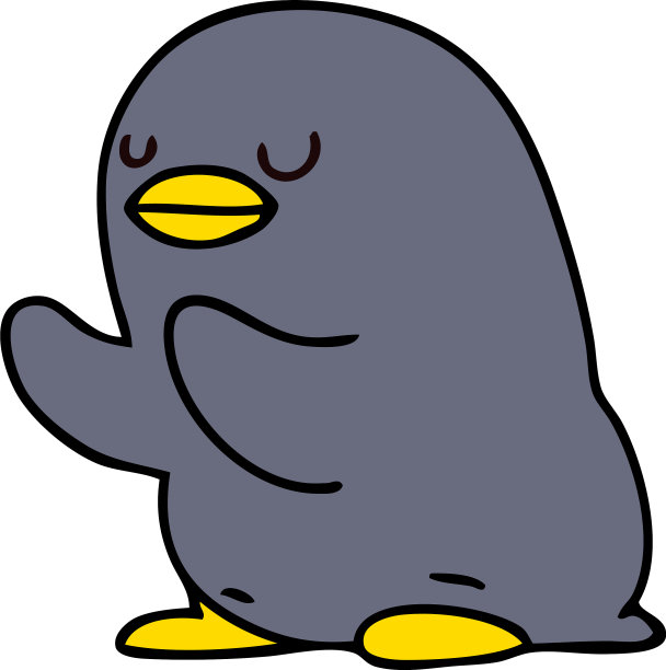 古怪的手绘卡通企鹅图片下载