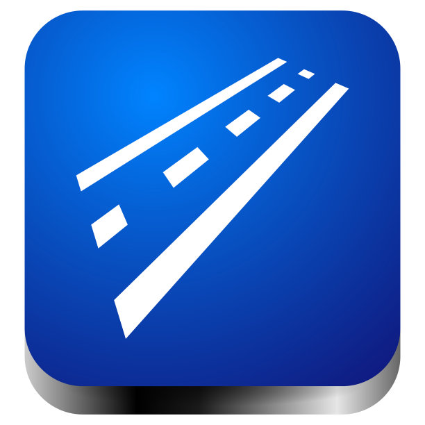 2车道道路图标，用于驾驶交通运输或图片下载