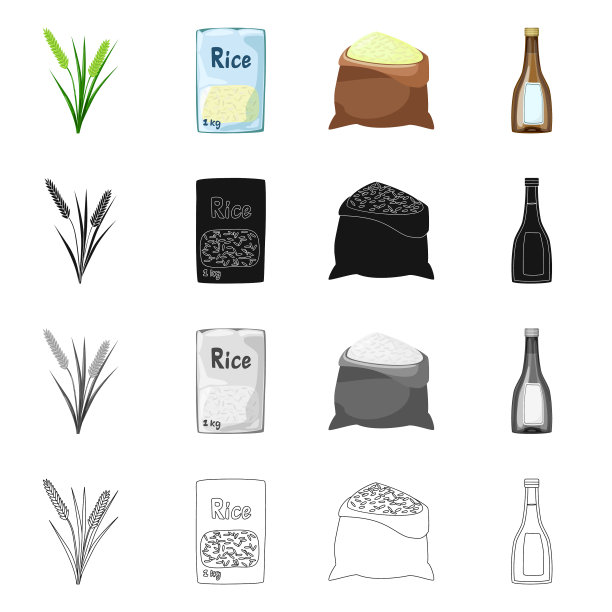 农作物和生态标志集设计图片下载