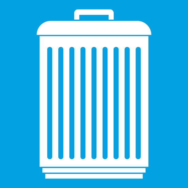 垃圾桶图标白图片下载