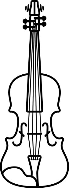 轮廓小提琴孤立的黑色图片下载