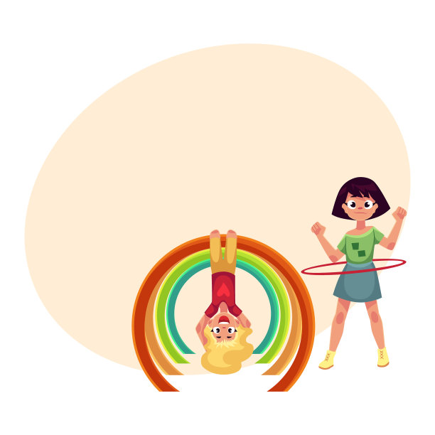 女孩们玩呼啦圈，挂在猴子身上图片下载