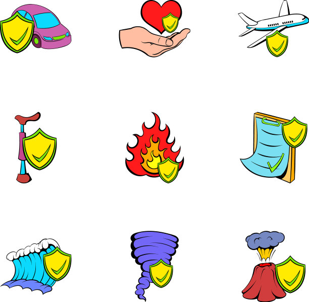 灾难图标设置卡通风格图片下载