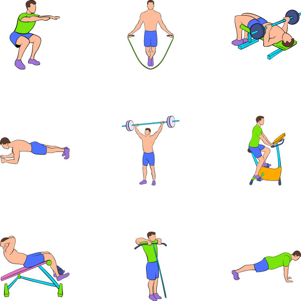 健康图标设置卡通风格图片下载