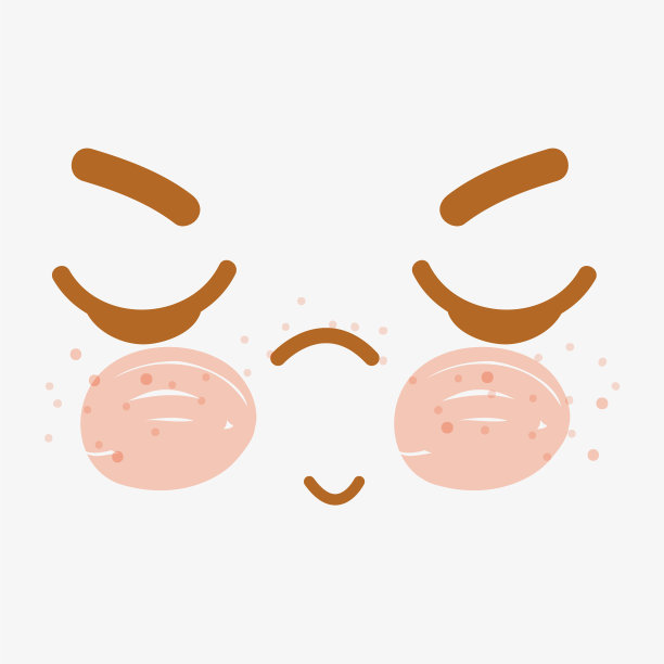 卡哇伊的脸与眼睛紧闭的图标图片下载