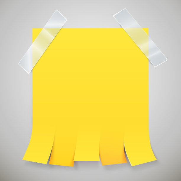 空白黄色广告与撕下的标签和图片下载
