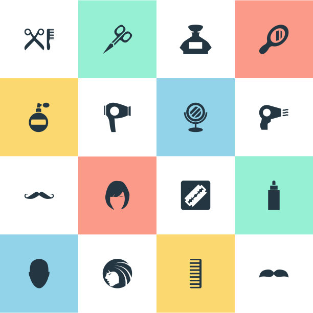 一套简单的美发师图片下载