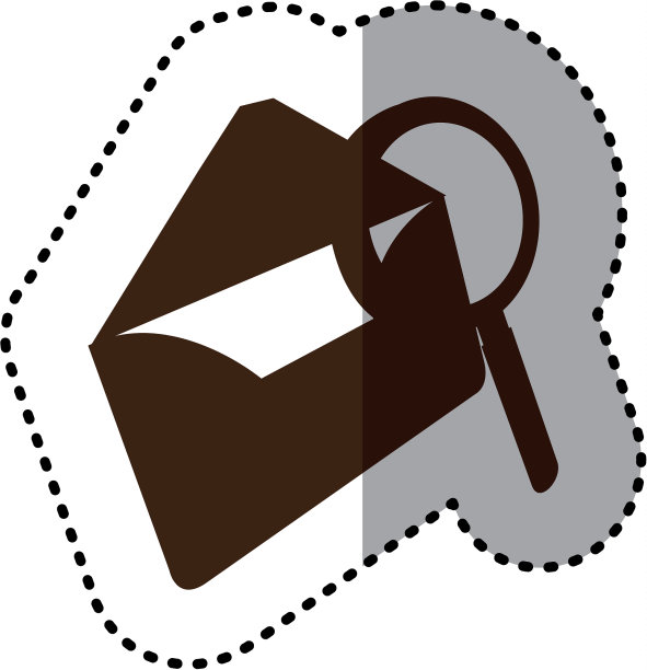 棕色字母与放大镜图标图片下载