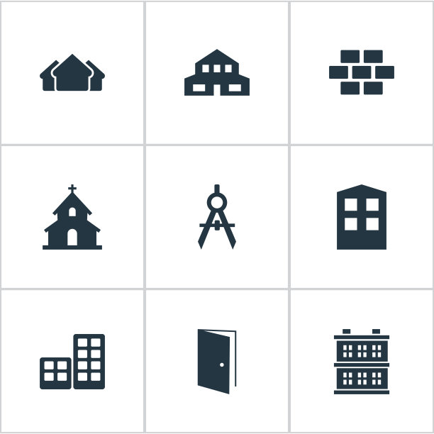 一组简单的结构图标图片下载