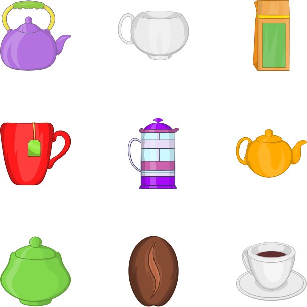 饮料图标设置卡通风格图片下载