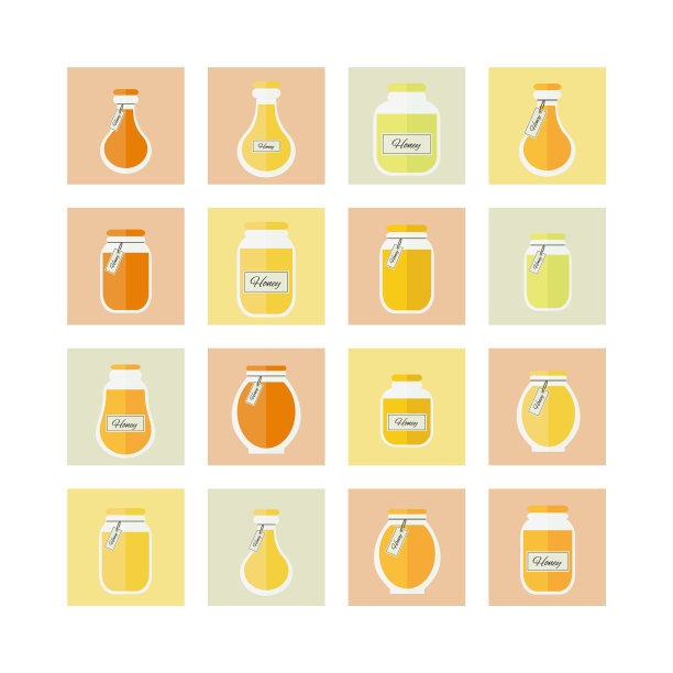 蜂蜜罐图标集图片下载