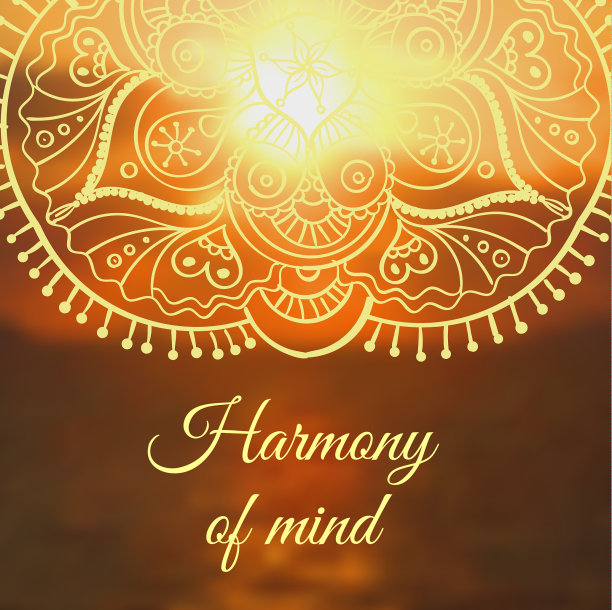 带有曼荼罗的瑜伽横幅图片下载